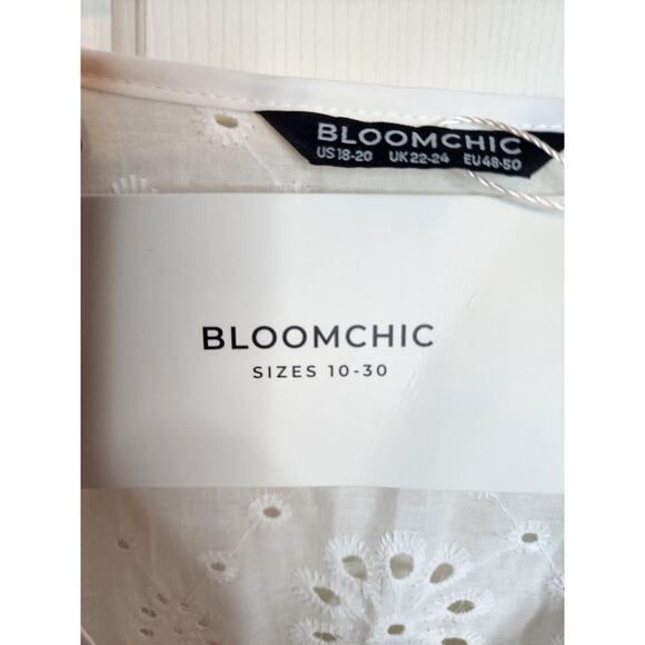 BloomChic White V-Neck Eyelet Dress, NWT, 2X - Picture 4 of 6